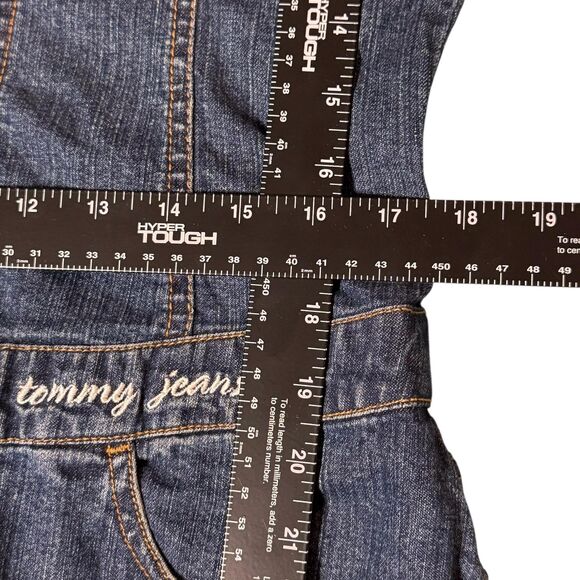 Tommy Girl Denim Shirt Dress w/POCKETS Y2K Retro Casual Utility Button-Up Large - Picture 6 of 11